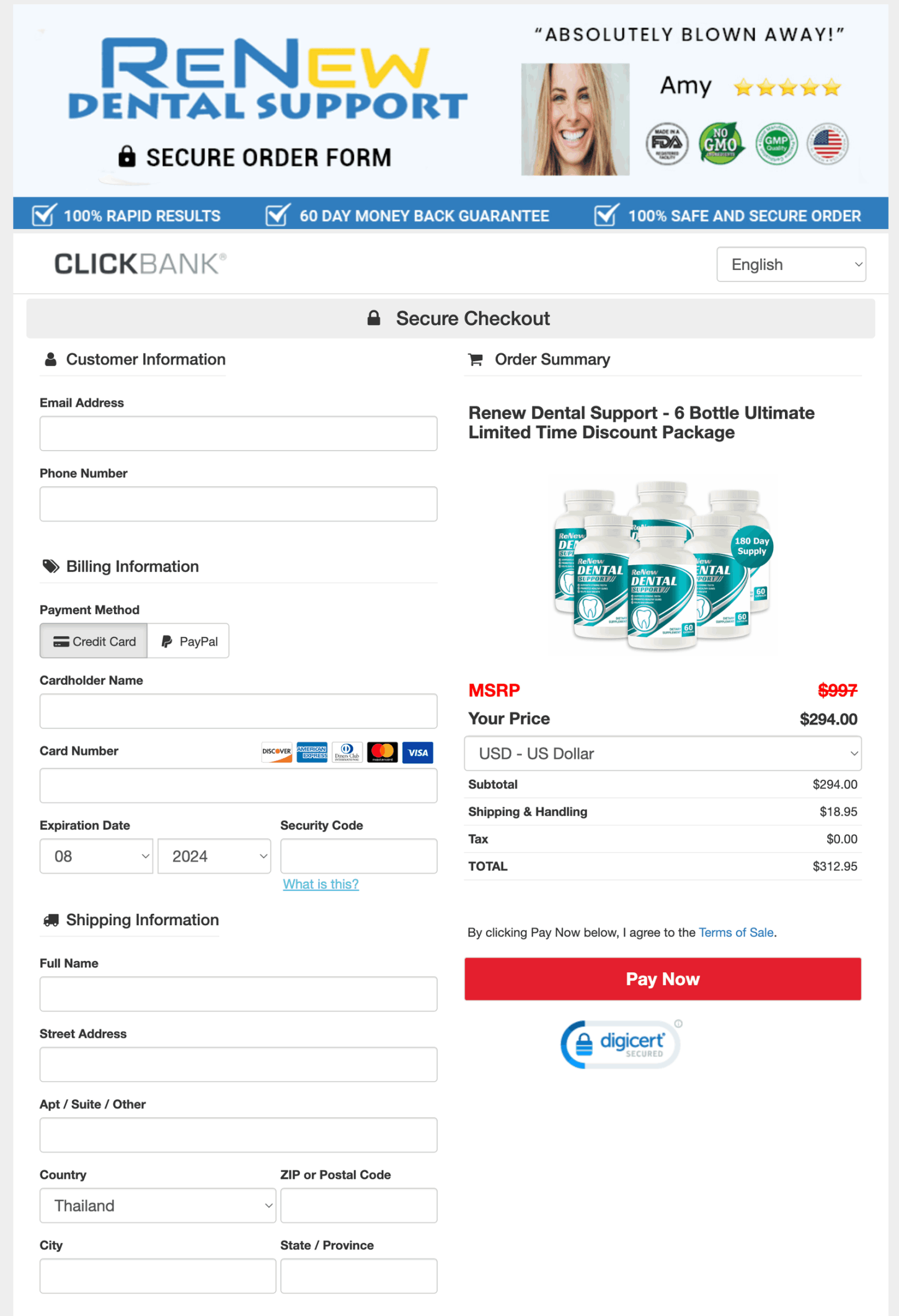 Renew Dental Support Checkout